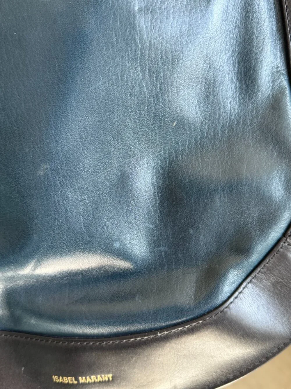 Isabel Marant Moskan Leather Shoulder Bag (Blue)
